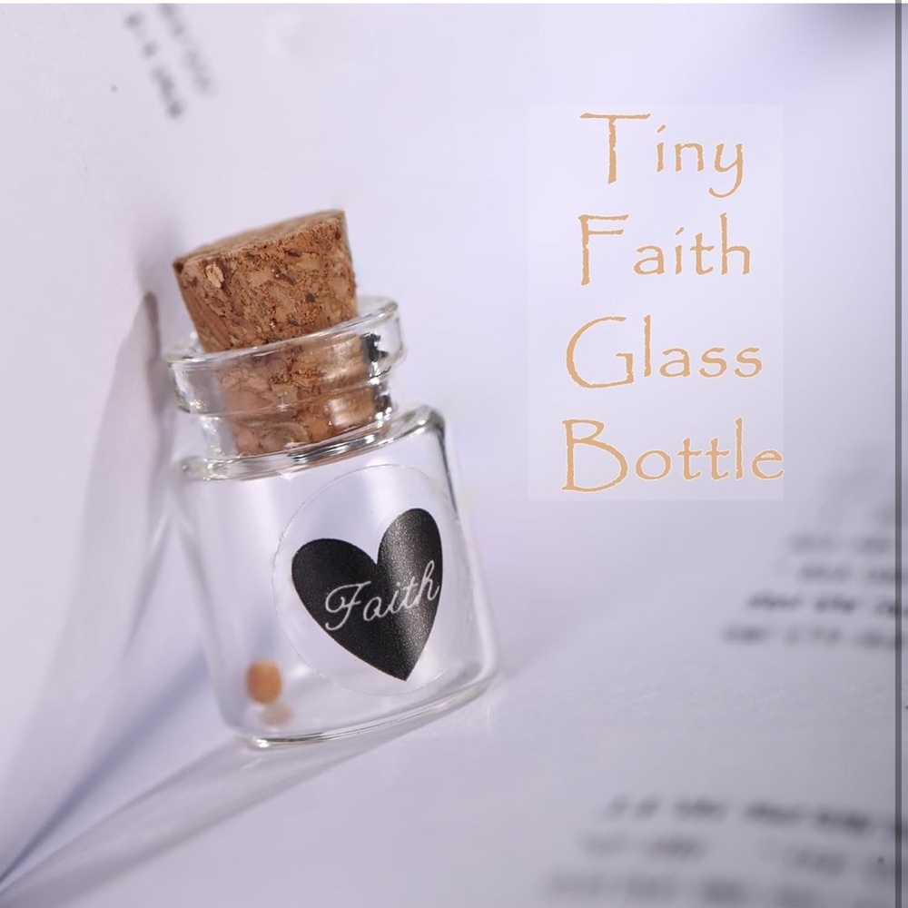 Glass Jar with Mustard Seed of Faith and Cork Lid. - Picture 2 of 5